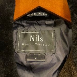 Nils Resort Collection Apres Ski Coat. Cocoa brown with black lapel. Size M.
